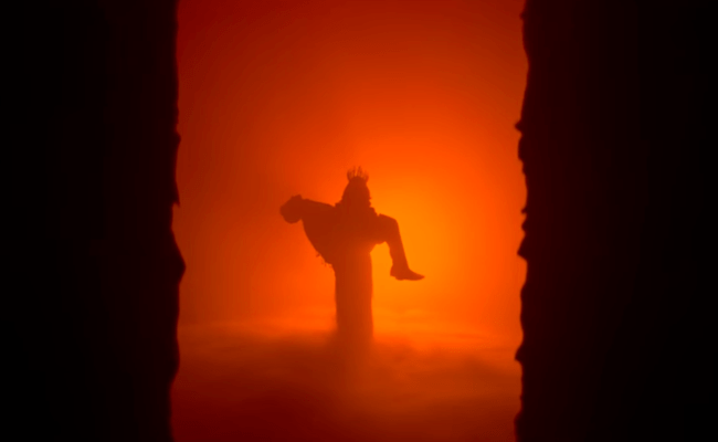 Lilith llevándose al Señor Oscuro en el cuerpo de Nick al infierno