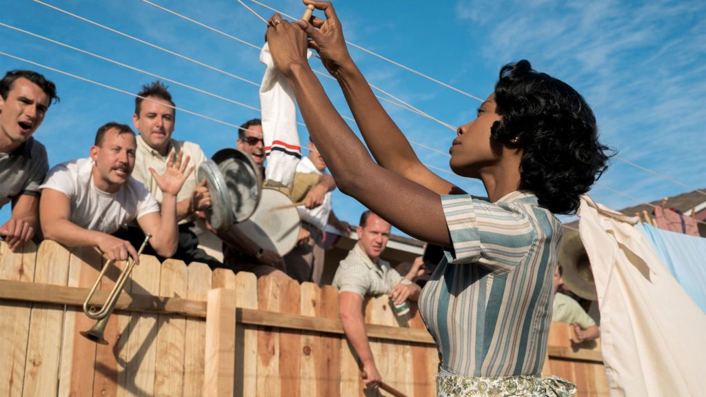 Mrs. Meyers (Karimah Westbrook) tries to ignore taunting neighbors. MUST CREDIT: Hilary Bronwyn Gayle, Paramount Pictures- Black Bear Pictures