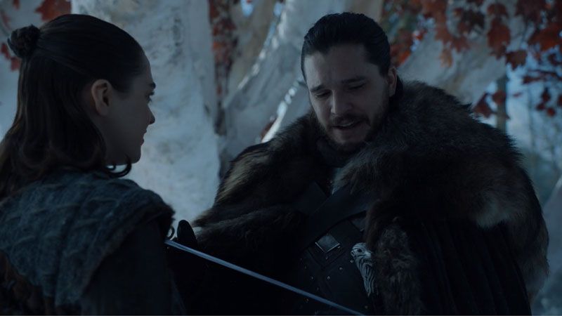 Jon y Arya,imagen Juego de Tronos 8x01